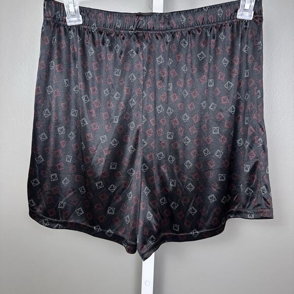 Vintage Accents by Isaco Boxer Shorts Silky Satin Size XL Black Hearts Boxers - Picture 4 of 6